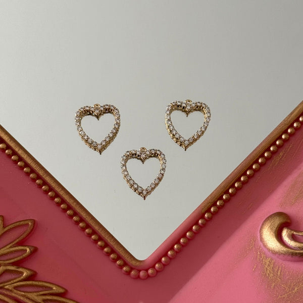 Charm Corazón Circones Baño de oro