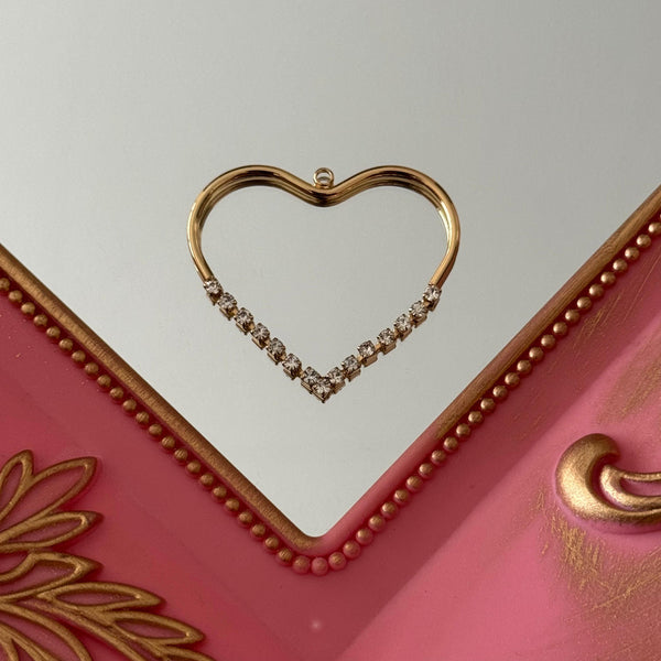 Charm Corazón Circones Baño de oro