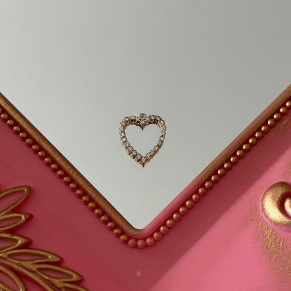 Charm Corazón Circones Baño de oro