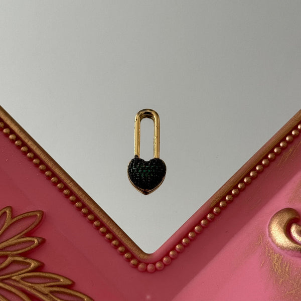 Charm Corazón Clip Circones Baño de oro