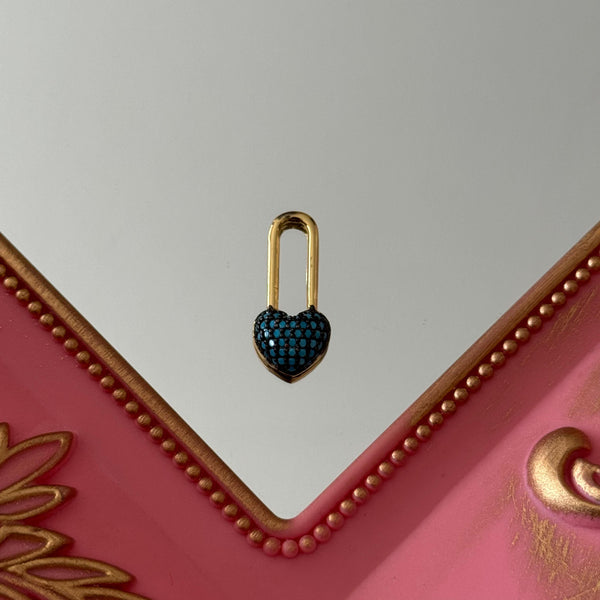Charm Corazón Clip Circones Baño de oro