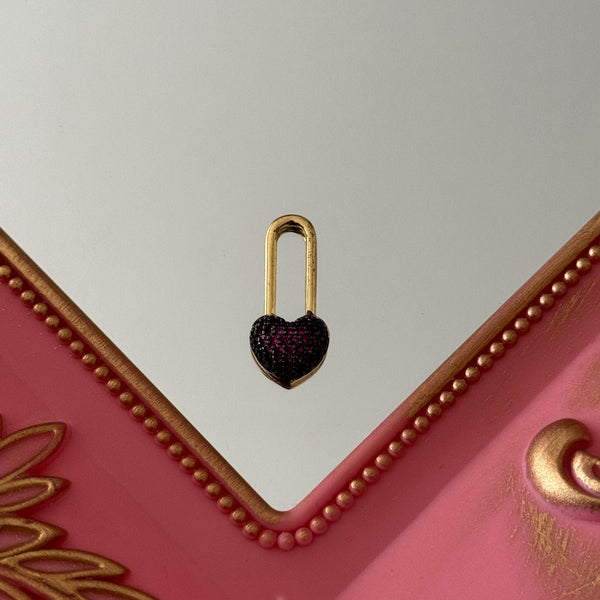 Charm Corazón Clip Circones Baño de oro