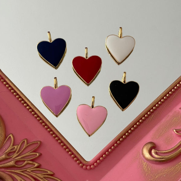 Charm Corazón Colores Esmaltado Baño de oro