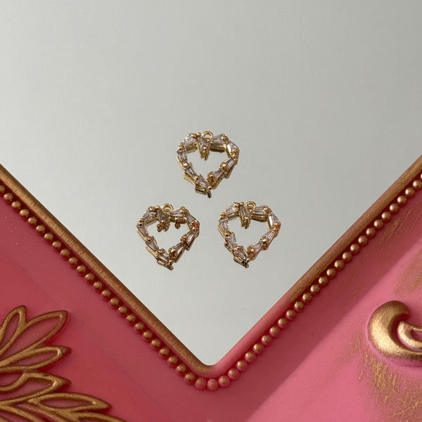 Charm Corazón Cristales Baño de oro