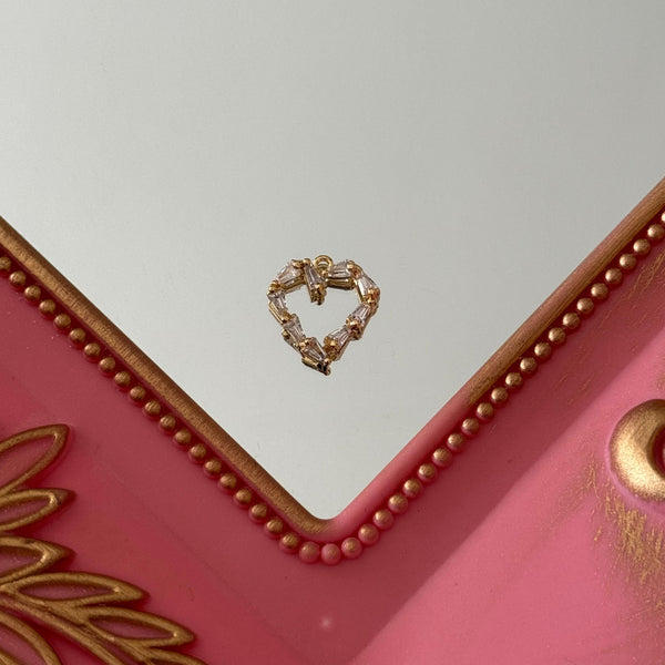 Charm Corazón Cristales Baño de oro