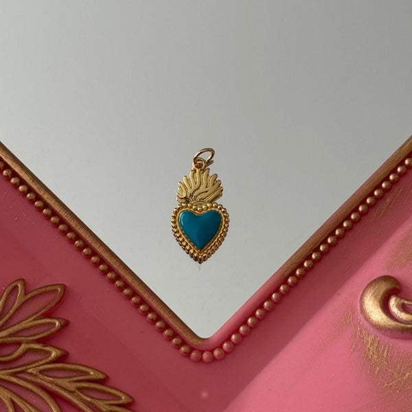 Charm Corazón Detente Esmaltado Colores Baño de oro