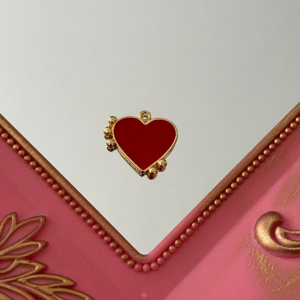 Charm Corazón Esmaltado Colores Baño de oro