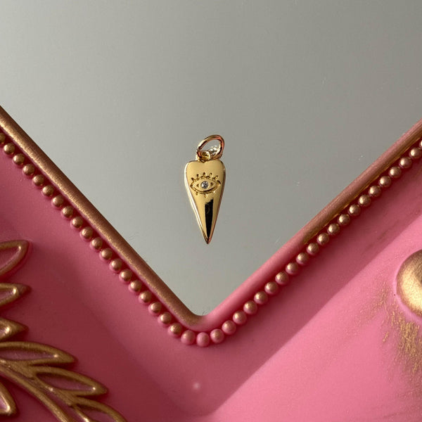 Charm Corazón Figura y Ojito Baño de oro