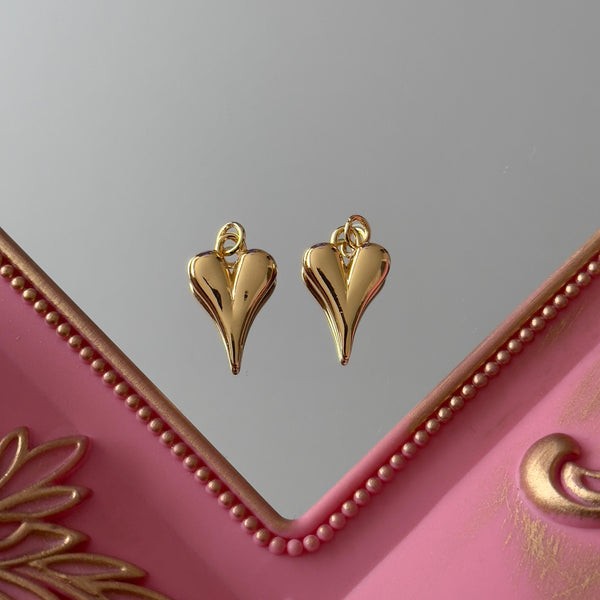 Charm Corazón Inflado Baño de oro