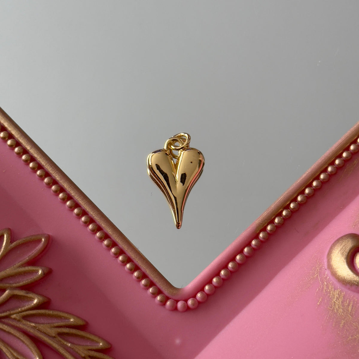 Charm Corazón Inflado Baño de oro
