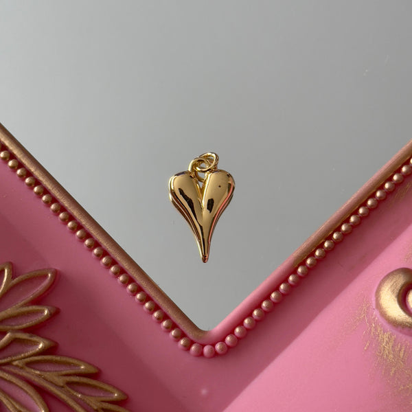 Charm Corazón Inflado Baño de oro