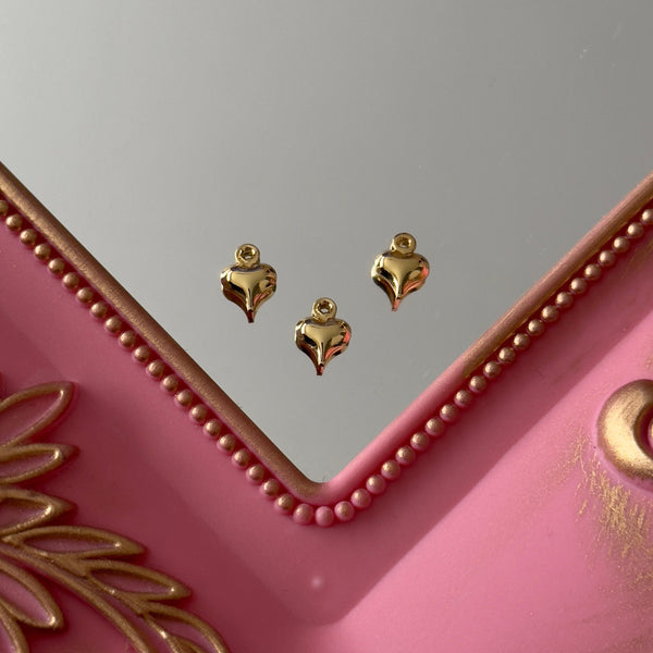 Charm Corazón Inflado Mini Baño de oro