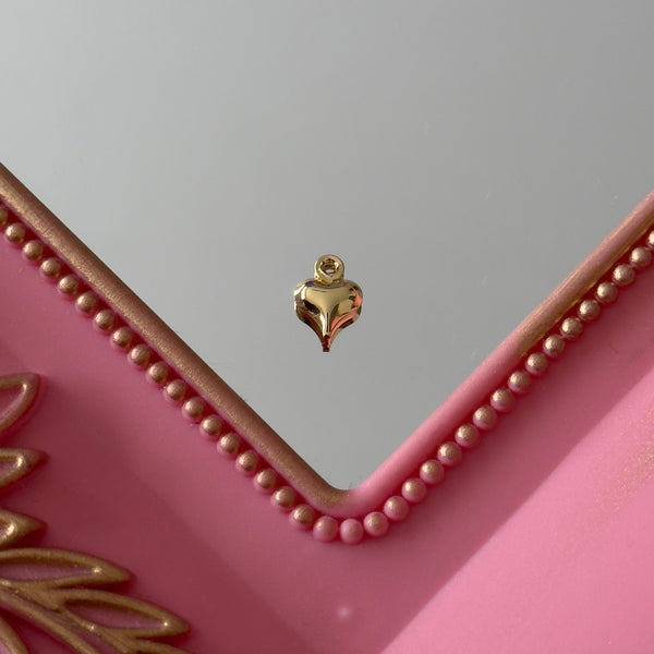 Charm Corazón Inflado Mini Baño de oro
