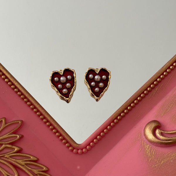 Charm Corazón Perlas Baño de oro