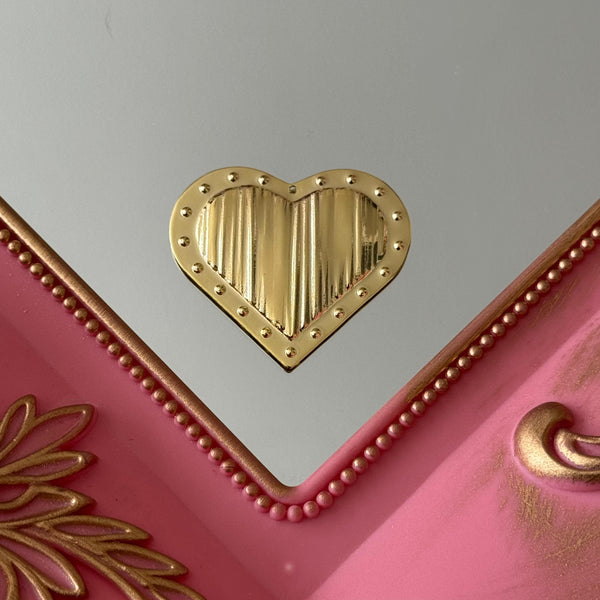 Charm Corazón Relieve Baño de oro