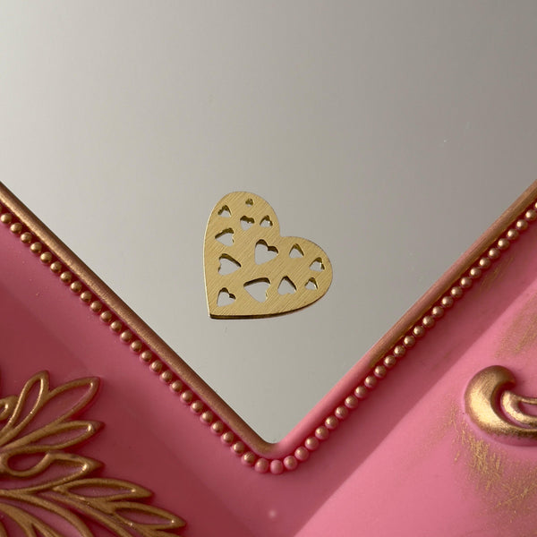 Charm Corazones Calados Baño de oro