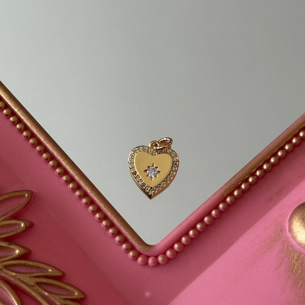 Charm Corazón y Estrella Circones Baño de oro