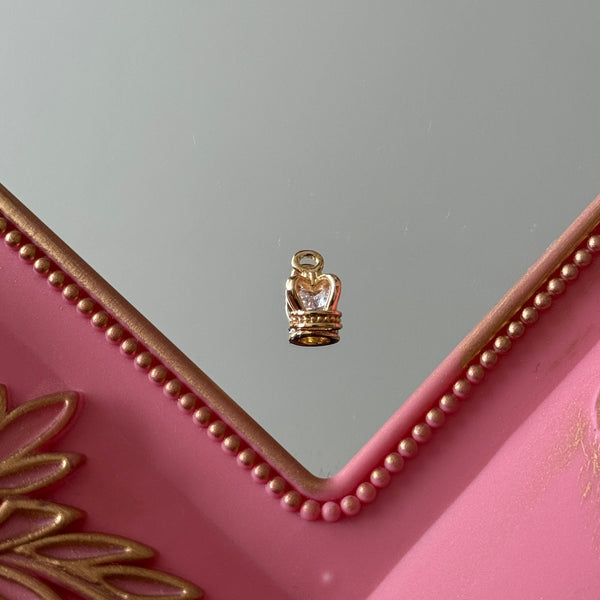 Charm Corona Cristal Baño de oro