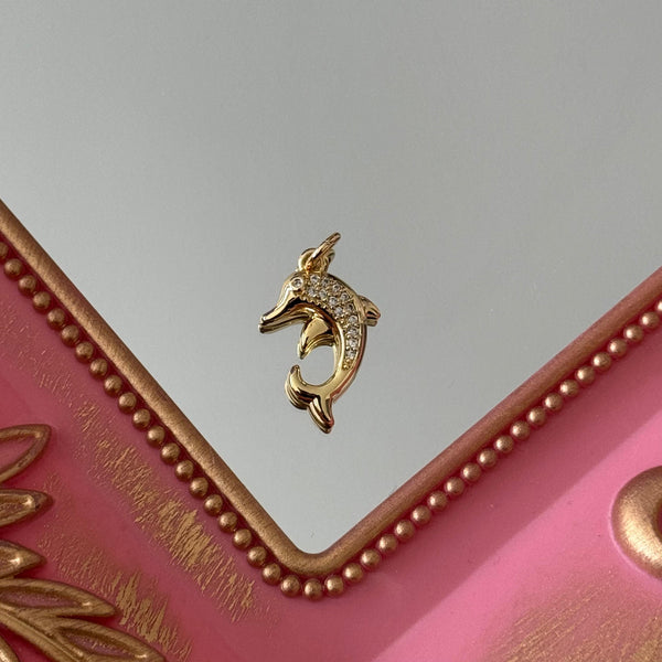 Charm Delfín Circones Baño de oro