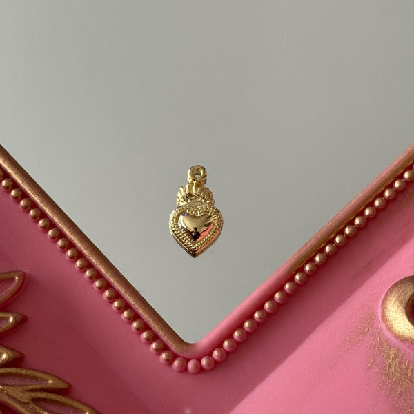 Charm Detente Corazón Figura Baño de oro