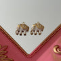 Charm Elefante Esmaltado Blanco Circones Baño de oro