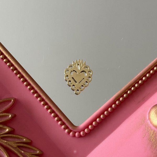 Charm Figura Corazón Detente Calado Baño de oro
