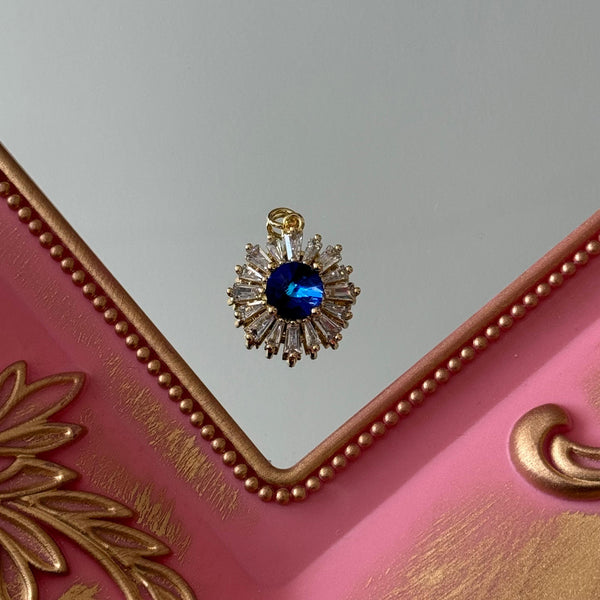 Charm Flor Margarita Cristal Colores Baño de oro