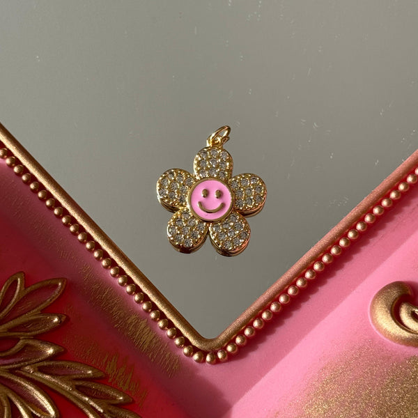 Charm Flor Smile Colores Baño de oro