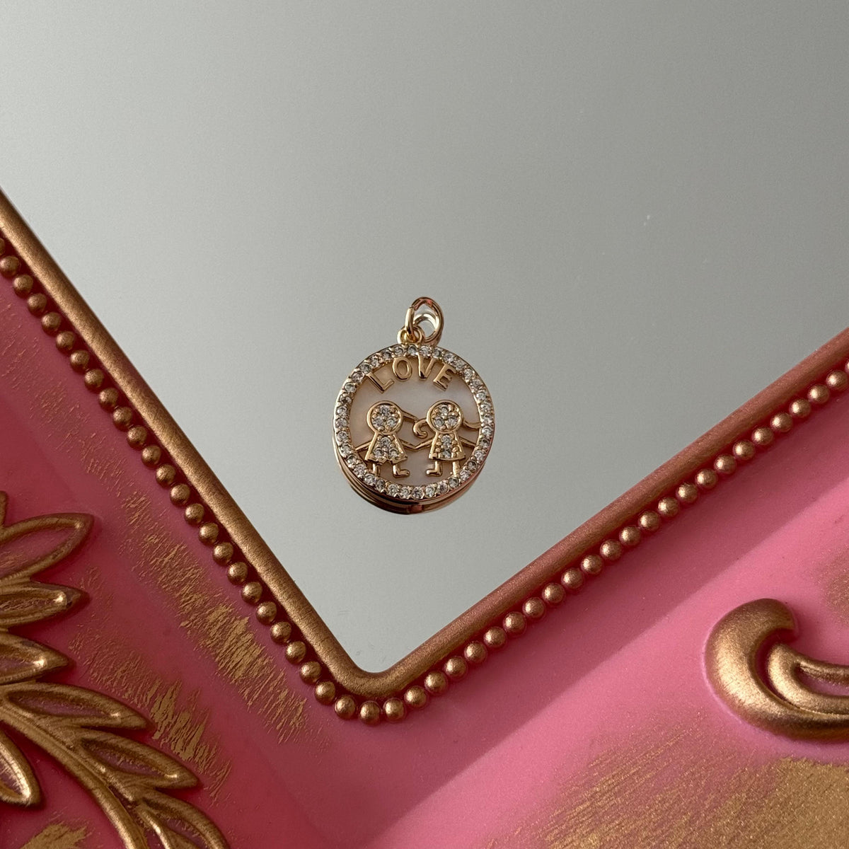 Charm Hijo Hija Love Circones Baño de oro