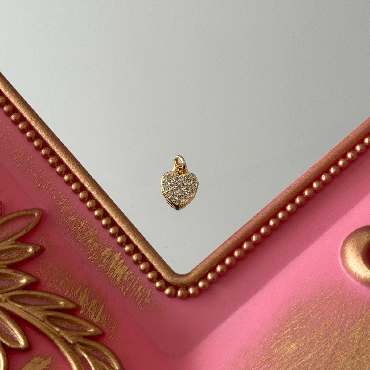 Charm Hijos y Corazón Circones Baño de oro