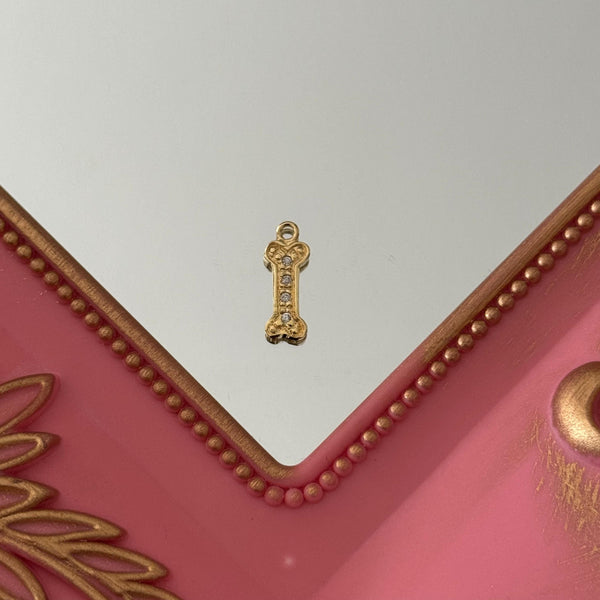 Charm Hueso Circones Baño de oro