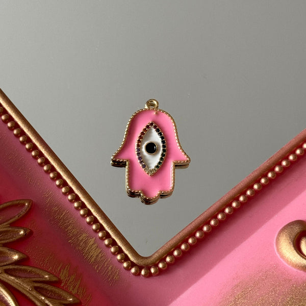 Charm Mano de Fátima Esmaltada Colores Baño de oro