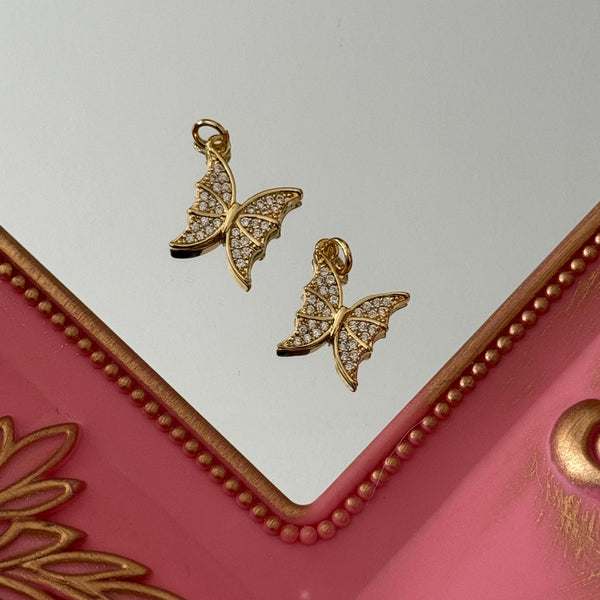 Charm Mariposa Circones Baño de oro