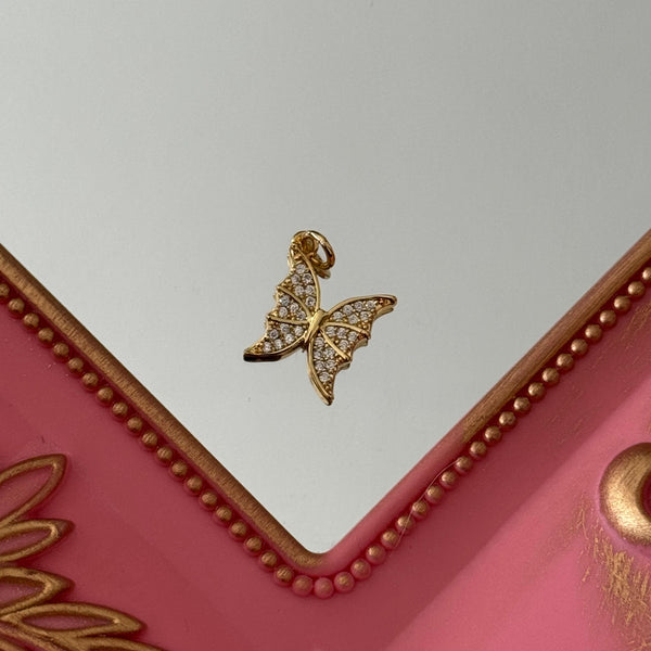Charm Mariposa Circones Baño de oro