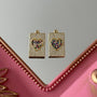 Charm Medalla Corazón Circones de Colores Baño de oro