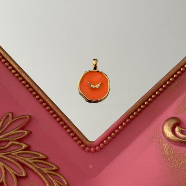 Charm Medallita Esmaltada Baño de oro