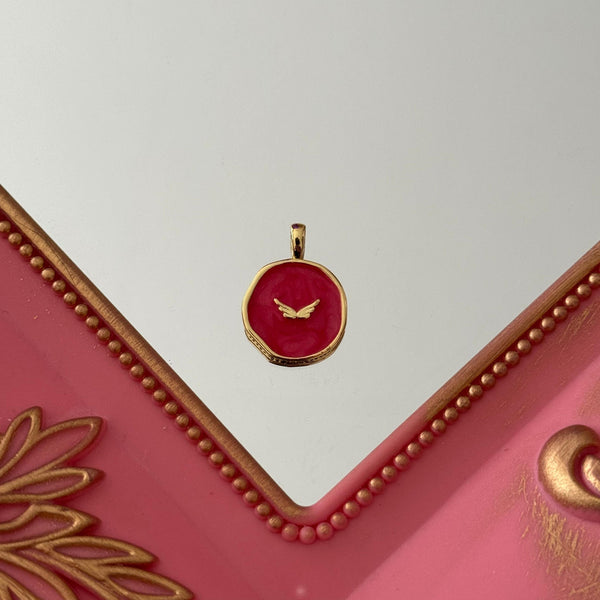 Charm Medallita Esmaltada Baño de oro