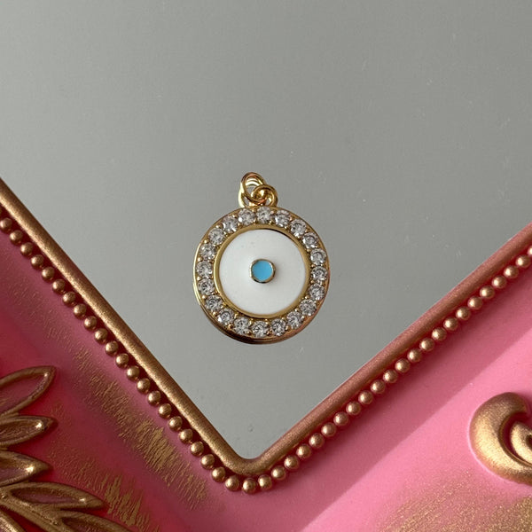 Charm Ojo Protector Esmaltado Circones Baño de oro