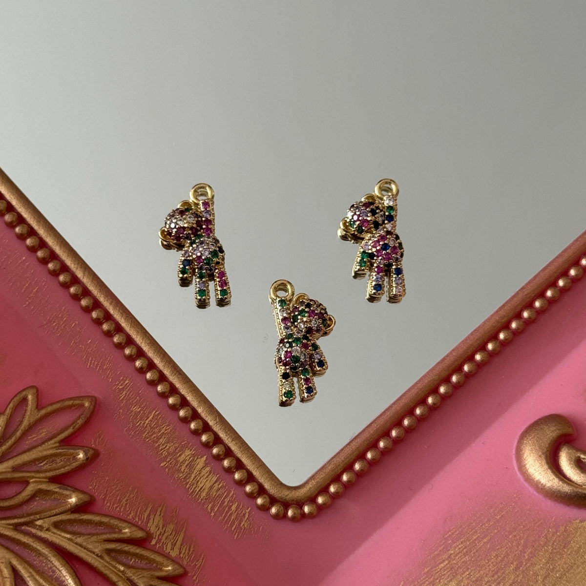 Charm Osito Circones de Colores Baño de oro
