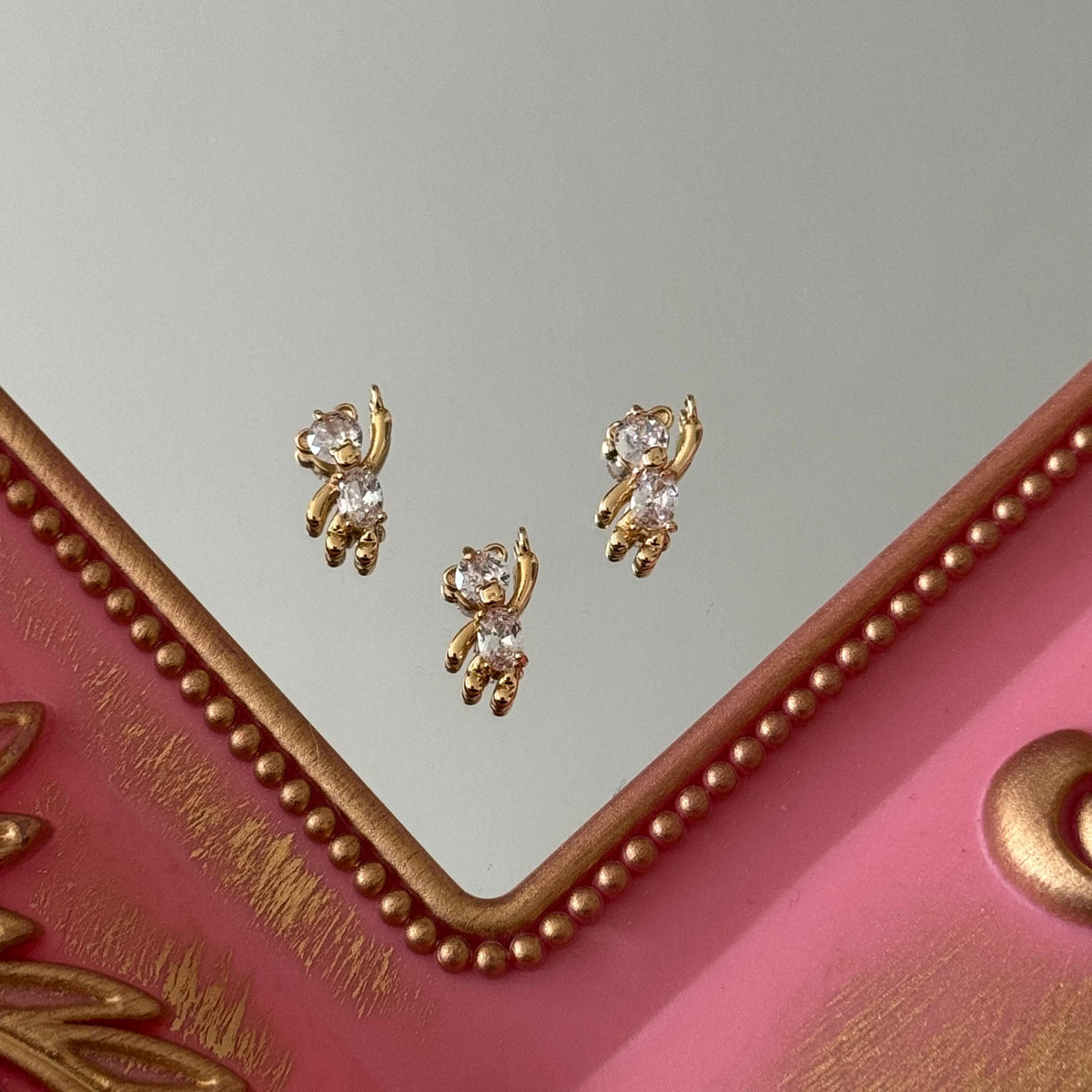 Charm Osito Cristal Baño de oro