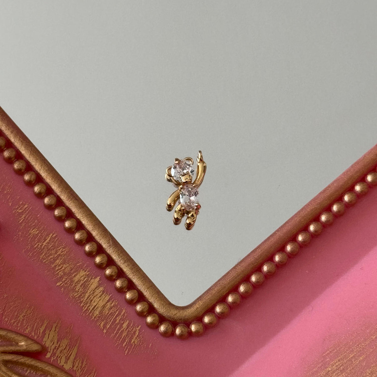 Charm Osito Cristal Baño de oro