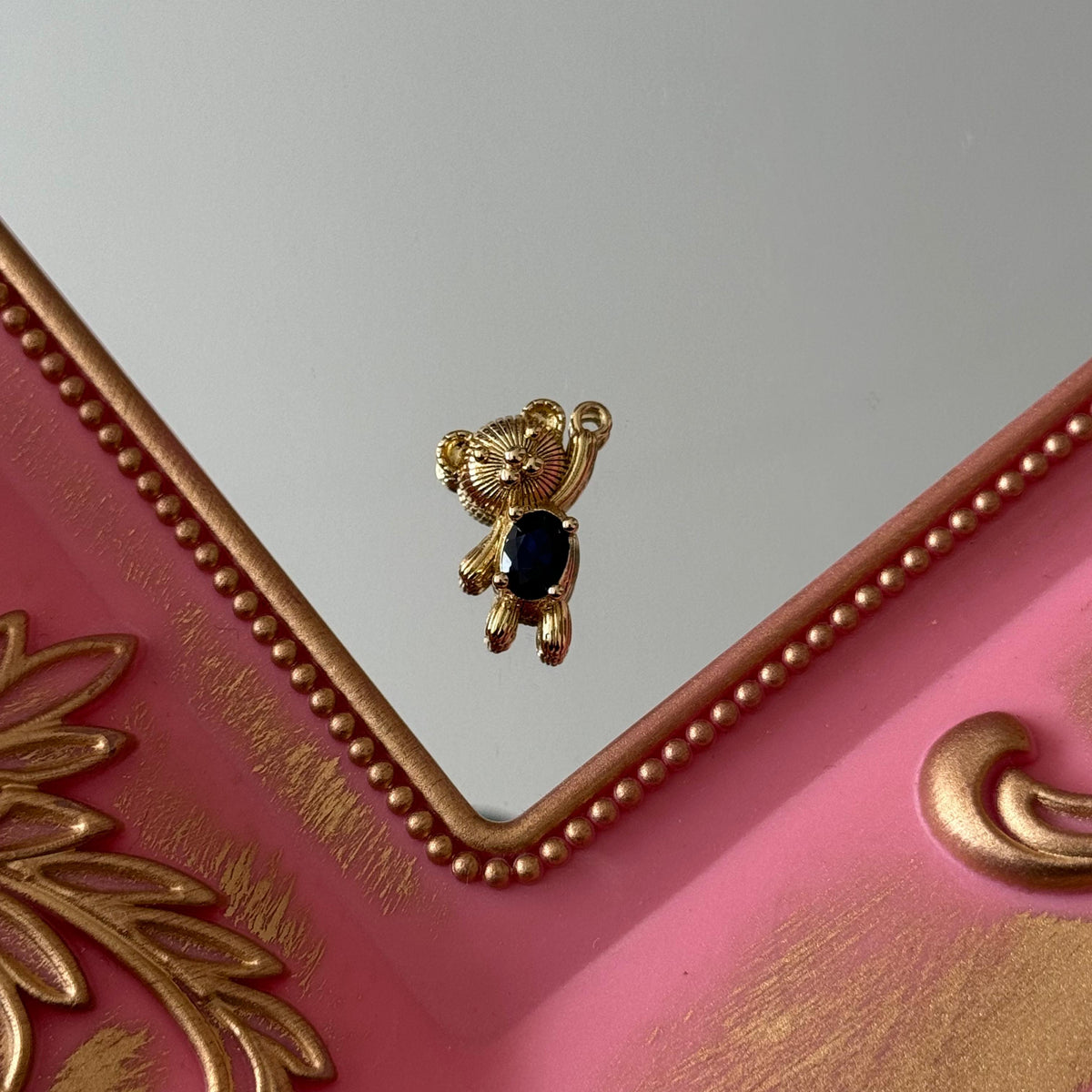 Charm Oso Circón Colores Baño de oro