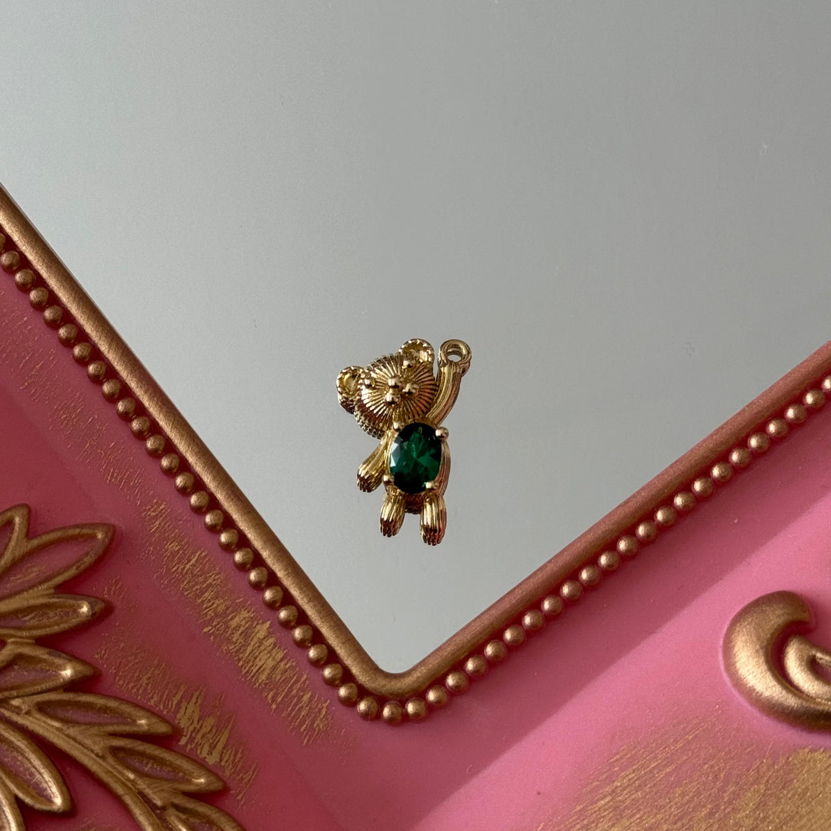 Charm Oso Circón Colores Baño de oro