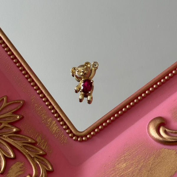 Charm Oso Circón Colores Baño de oro
