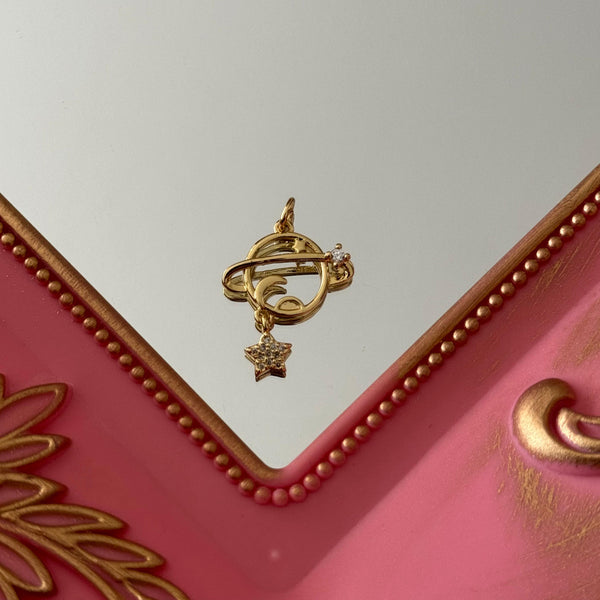 Charm Planeta Estrella Baño de oro