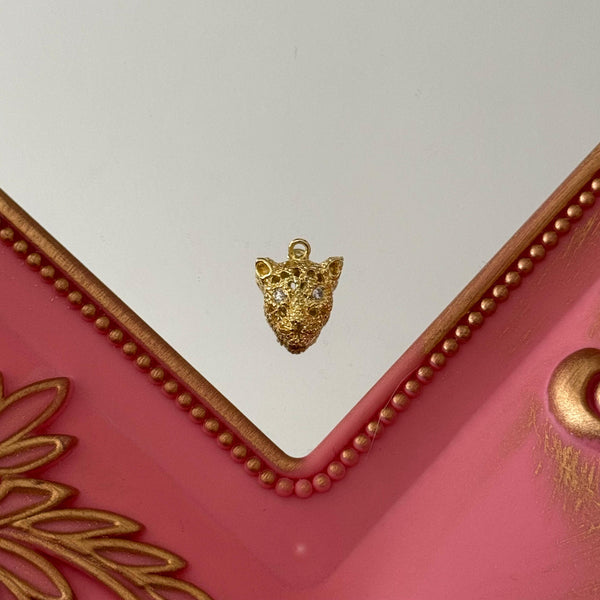 Charm Tigre Circones Baño de oro