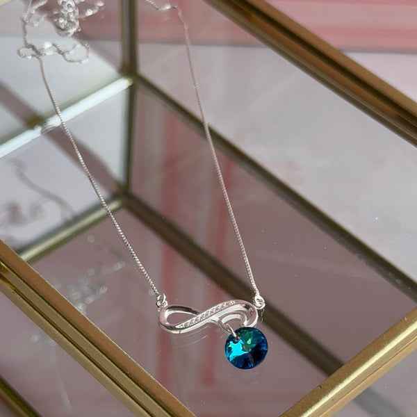 Collar Corazón Infinito y Cristal