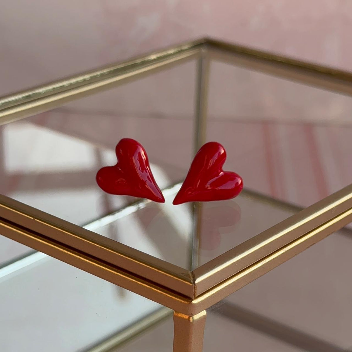 Collar Corazón - Esmaltado Rojo