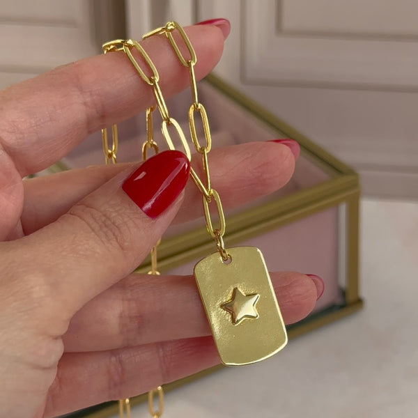 Collar Placa Stars
