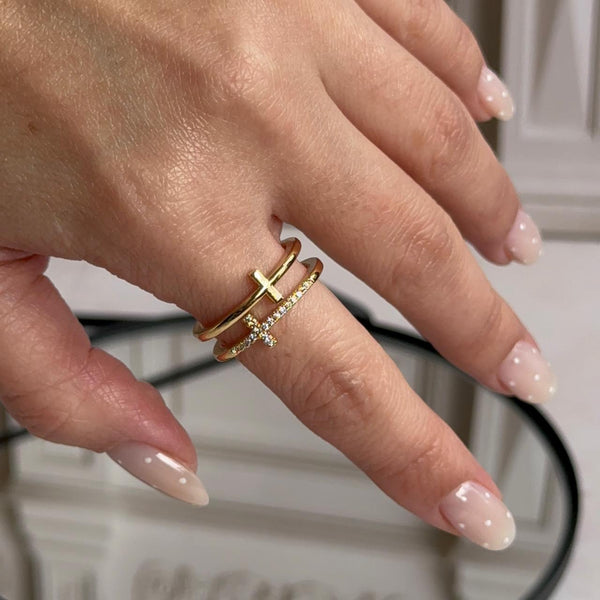Anillo Cintillo de Cruces